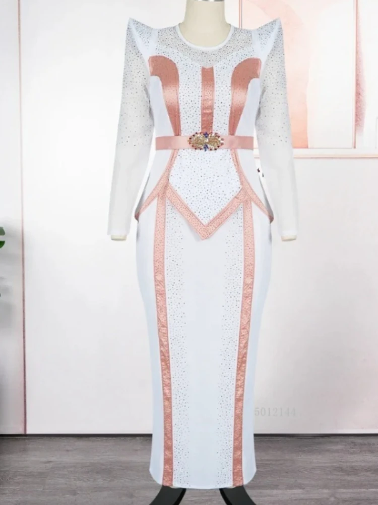 

Африканские вечерние платья больших размеров для женщин, Дашики, длинное плиссированное платье с бриллиантами, элегантные наряды, мусульманские свадебные вечерние платья 2026