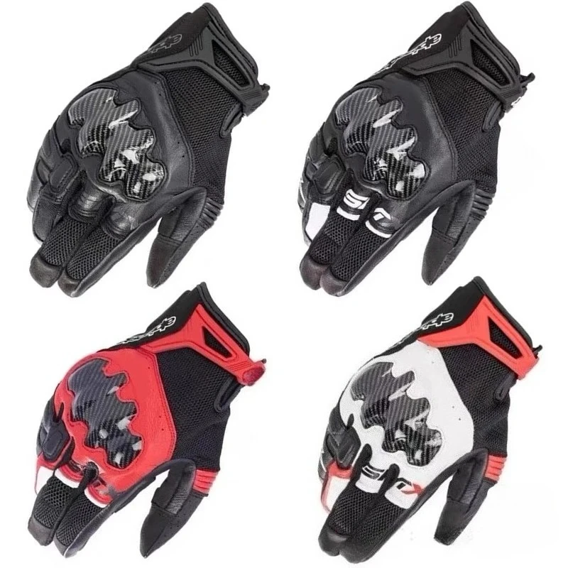 

New GP SMX Motorcycle Gloves Men Cowhide Racing Motocross Gloves Hard Knuckle Touchscreen Glove for Dirt Bike Moto Guantes Moto