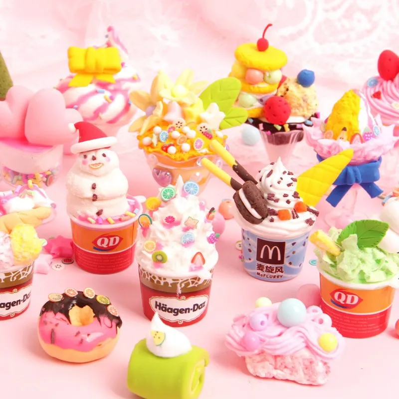 Children\'s Handmade DIY Cream Glue Ice Cream Cup Material Bag Simulation Dessert Super Light Clay Puzzle Toy