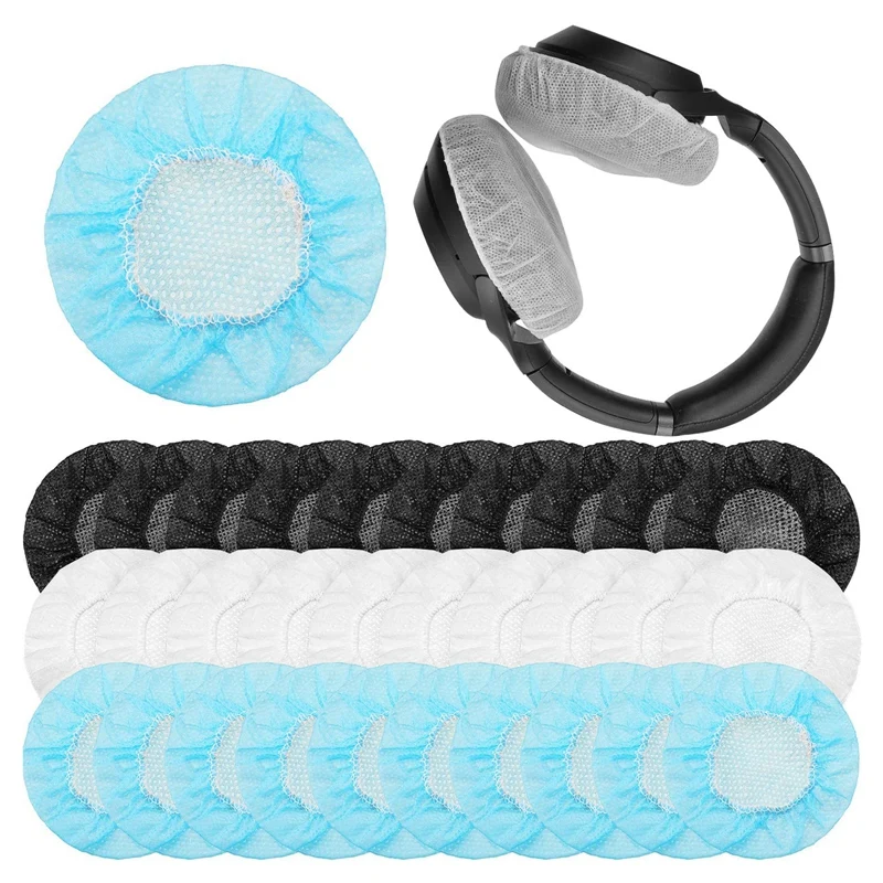 Penutup telinga Headphone sanitasi, 300 buah tidak ditenun, penutup Headset sekali pakai untuk Headphone ukuran 8.5-10 cm