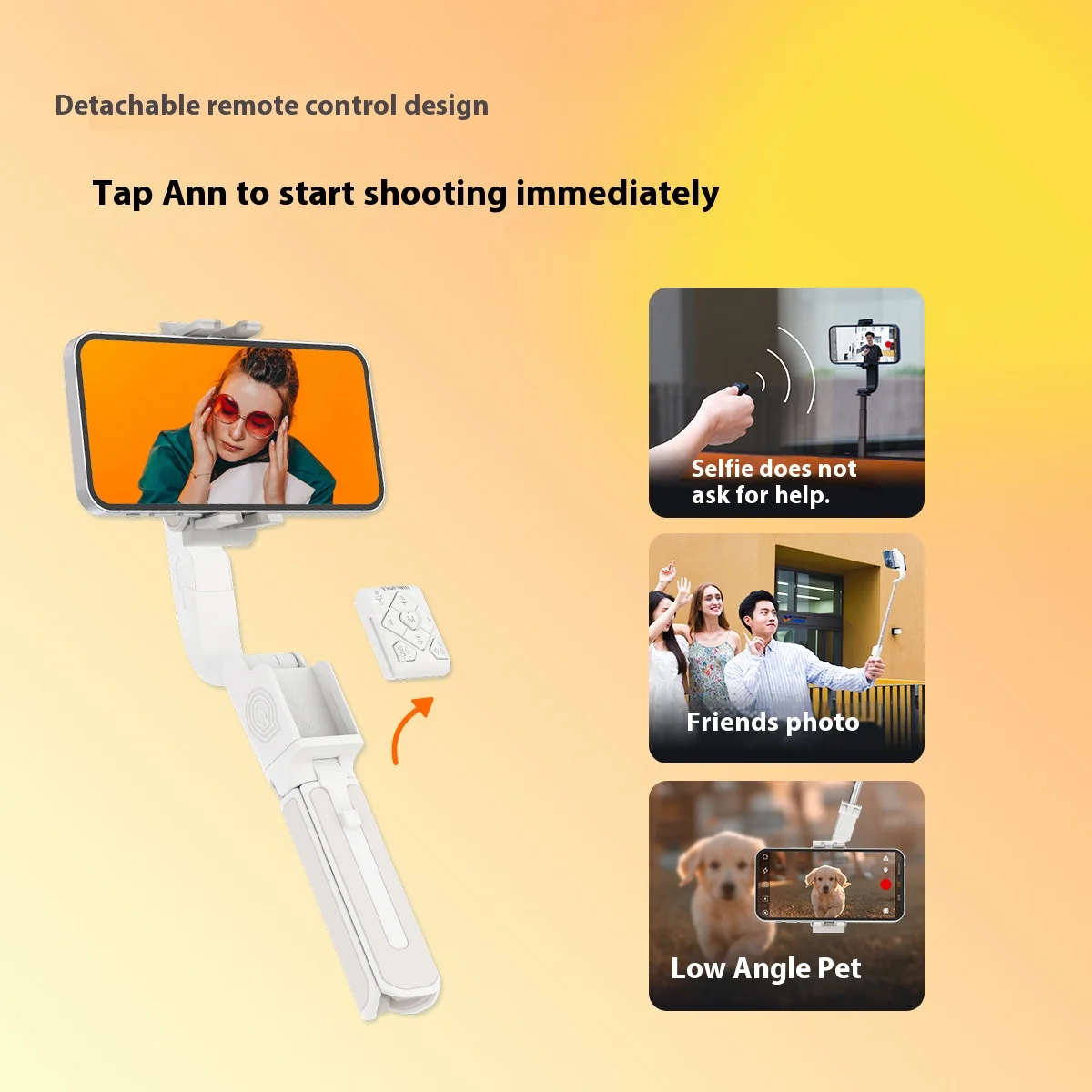 Hohem iSteady Q Handheld Gimbal Stabilizer Phone Selfie Stick Extension Rod Adjustable Tripod with Remote Control for Smartphone