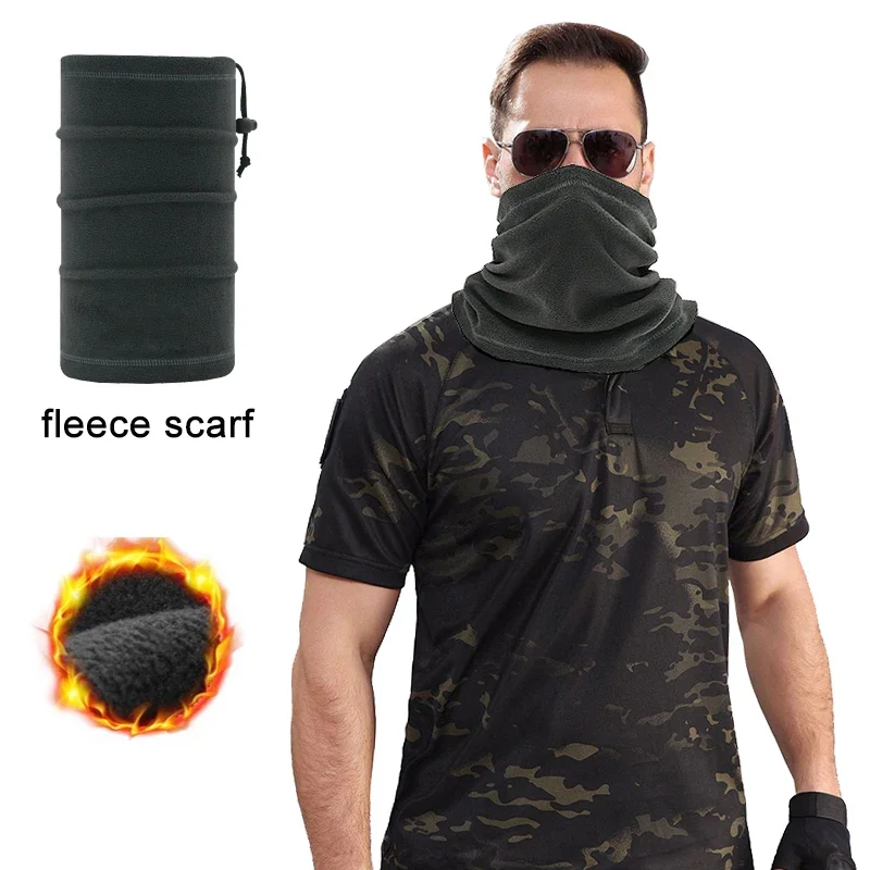 KIICEILING-Tactical Hat, Double Deck, Winter, Thick, Fleece, Warm, Windproof, Cycling, Hiking, Fishing, Outdoor, Hunting, Scarf