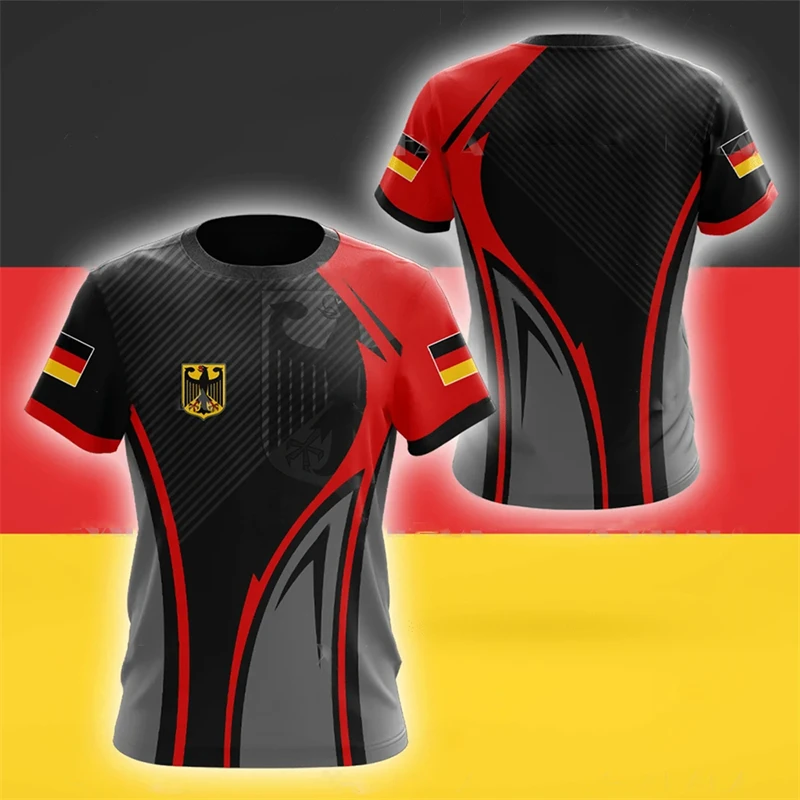 T-Shirt mit Deutscher Flagge, Geeignet für Sommer-Outdoor-Training, Schnelltrocknend und Atmungsaktiv Fußball-Trikot T-Shirt – Detail 11