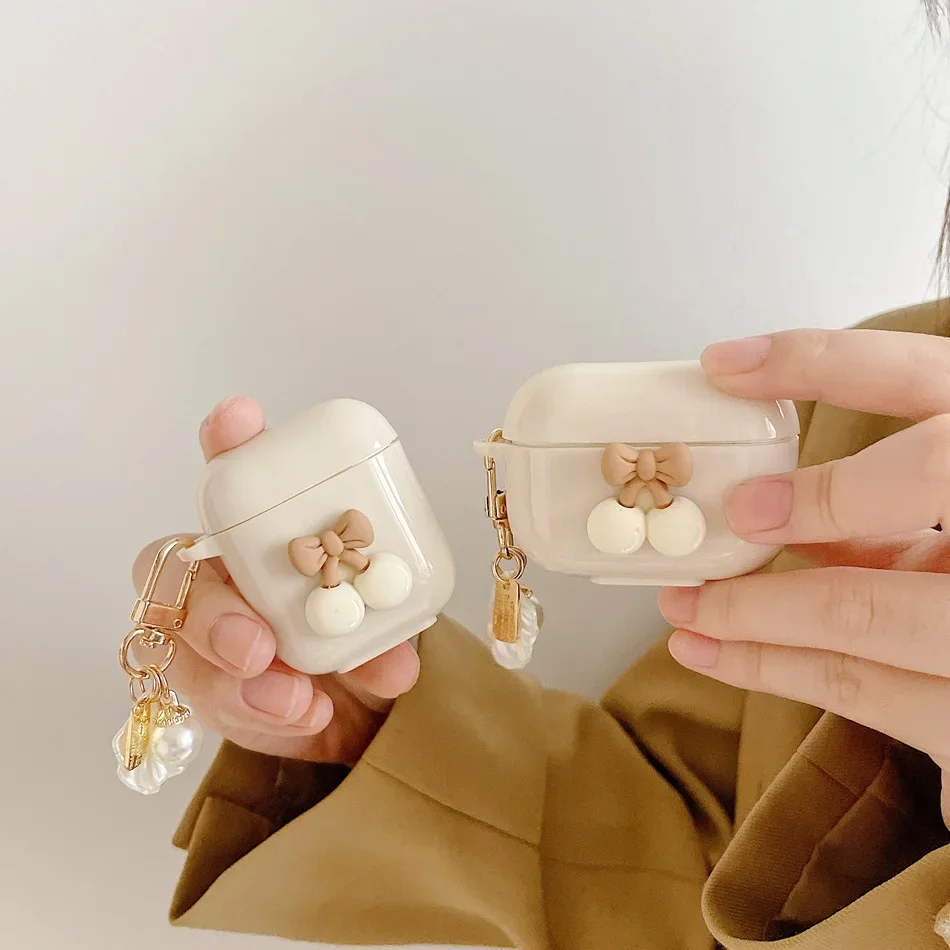 Чехол для AirPods 3, чехол для AirPods Pro 3, 2, 1, чехол с милым медведем, корейский жемчужный чехол для наушников airpods3, защитный чехол для телефона airpod 2