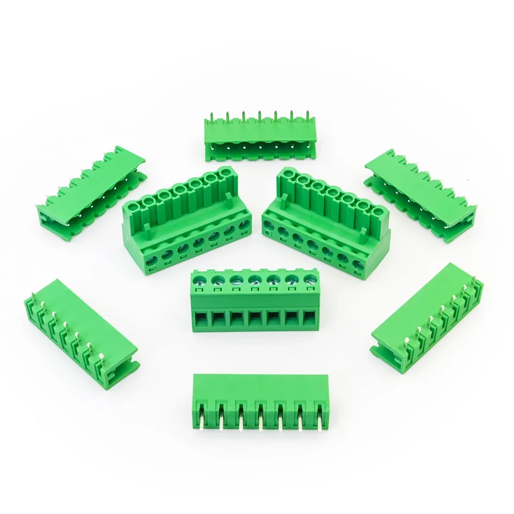 10Sets 2EDGK 5.08mm PlUG-IN Terminal Blocks Screw Type PCB Connector Right Angle Plug Pin Header Socket 7P