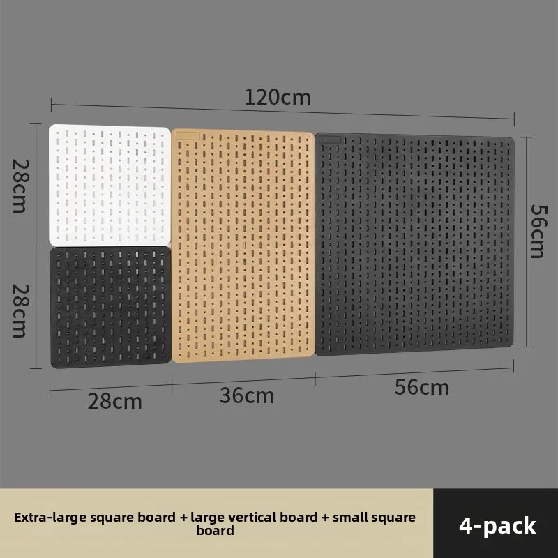 Complete Set Wall-Mounted Storage Board No Drilling Required Versatile Hole Board for Organization And Home Decor