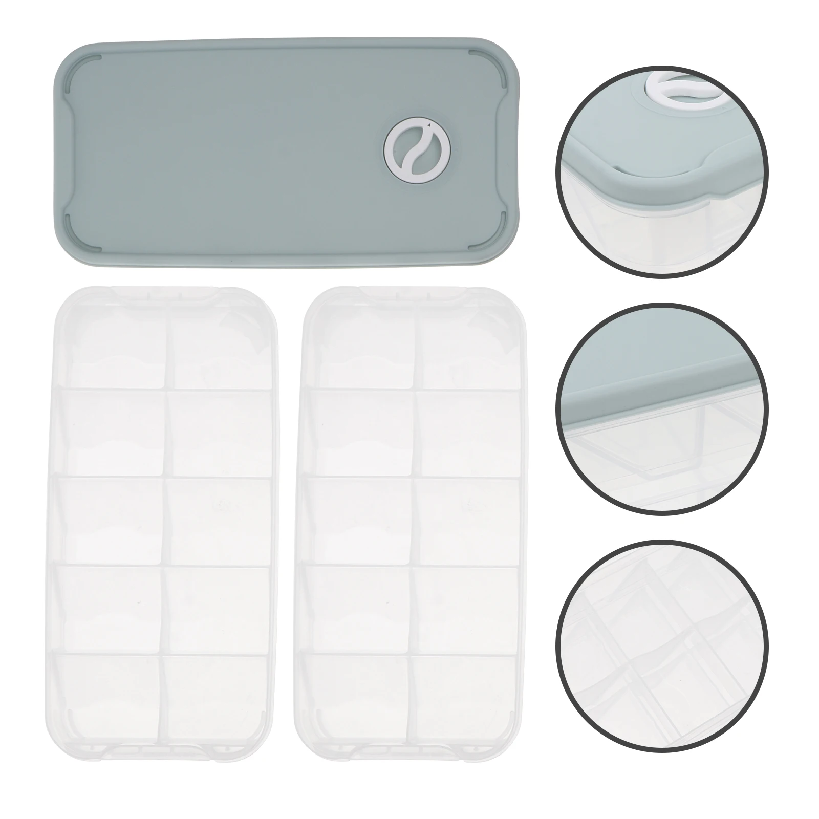 

1pc Double Layer Dumpling Storage Box Crisper Fresh-Keeping Container Stackable Airtight Lid Non-Stick Date Dial Kitchenware