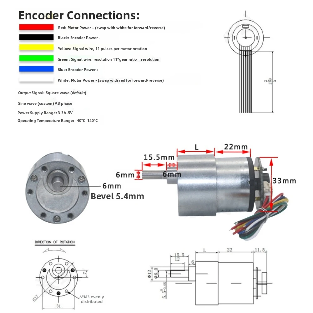ارتفاع عزم الدوران موتور تروس JGB37-520 تيار مستمر موتور تروس 6V12V24V تيار مستمر تباطؤ المحرك أدوات كهربائية الملحقات #6