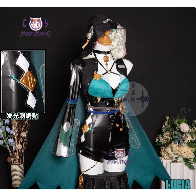 أزياء لعبة Zenless Zone Zero Lucia Elowen التأثيرية الجديدة بذلة جلدية شورتات كيب إكسسوارات زي كرنفال الهالوين #1