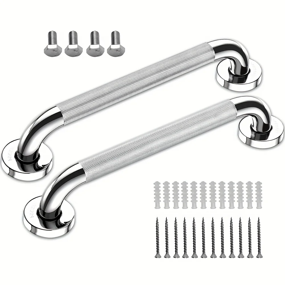 

Shower Grab Bar, 2 Pack Bathroom Grab Bar, 304 Stainless Steel Anti-Slip Handicap Grab Bar Support Shower Rail Senior Handrail