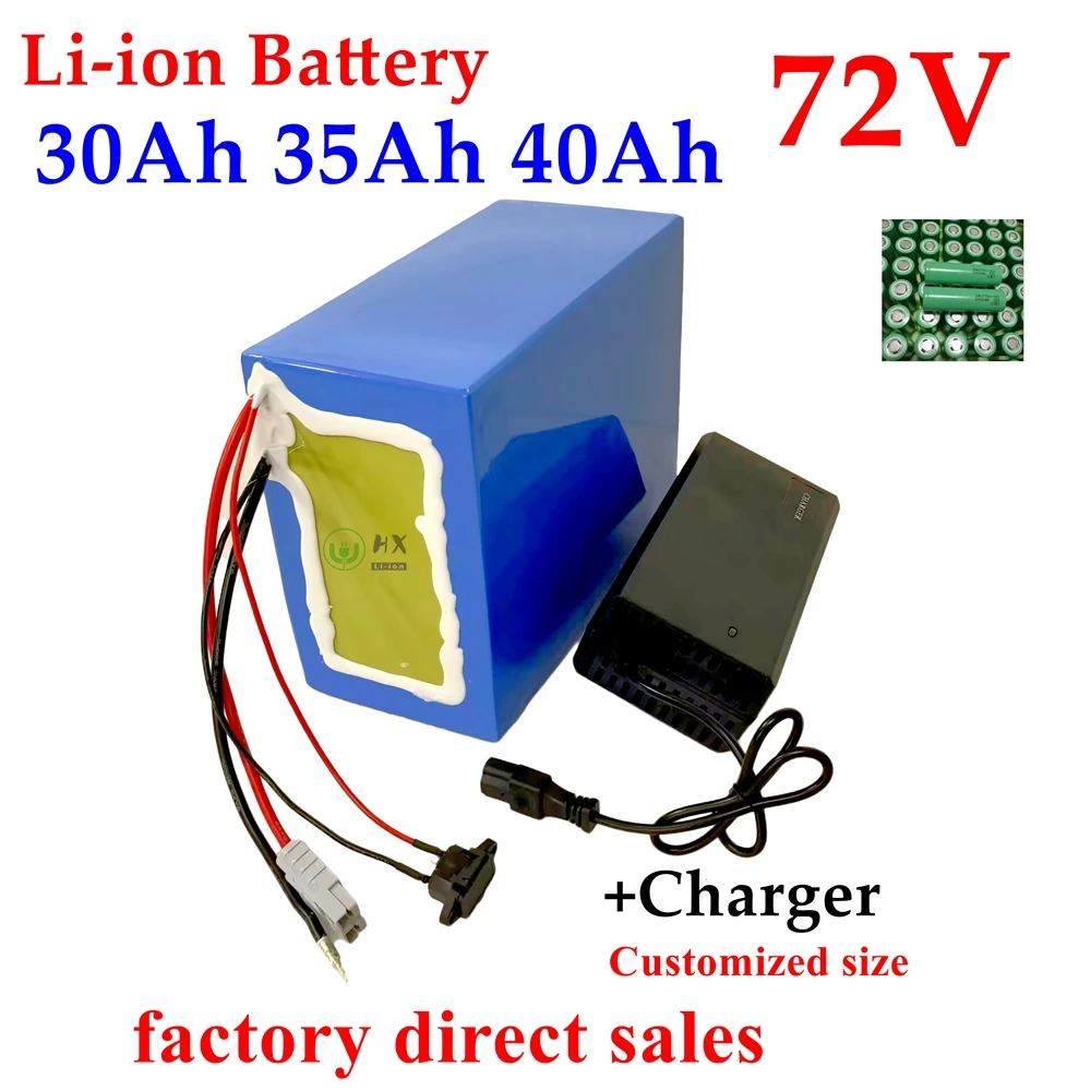 HX-Batterie li-ion haute capacité, 72V, 40Ah, 72V, 35Ah, 30Ah, 100A BMS, planche de surf électrique, jet, E-bike,moto,scooter