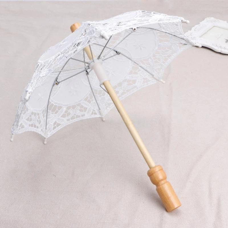 Newborn Baby Photography Props Lace Umbrella Infant Studio Photo Prop Children Size Embroidery Lace Parasol