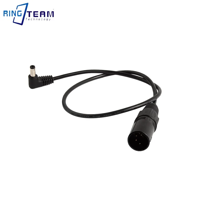 0.5M 4-Pin XLR Power Adapter Cable Male Connector 4-Pins XLR to Male DC 5525 Right Angel for Camera Camcorder