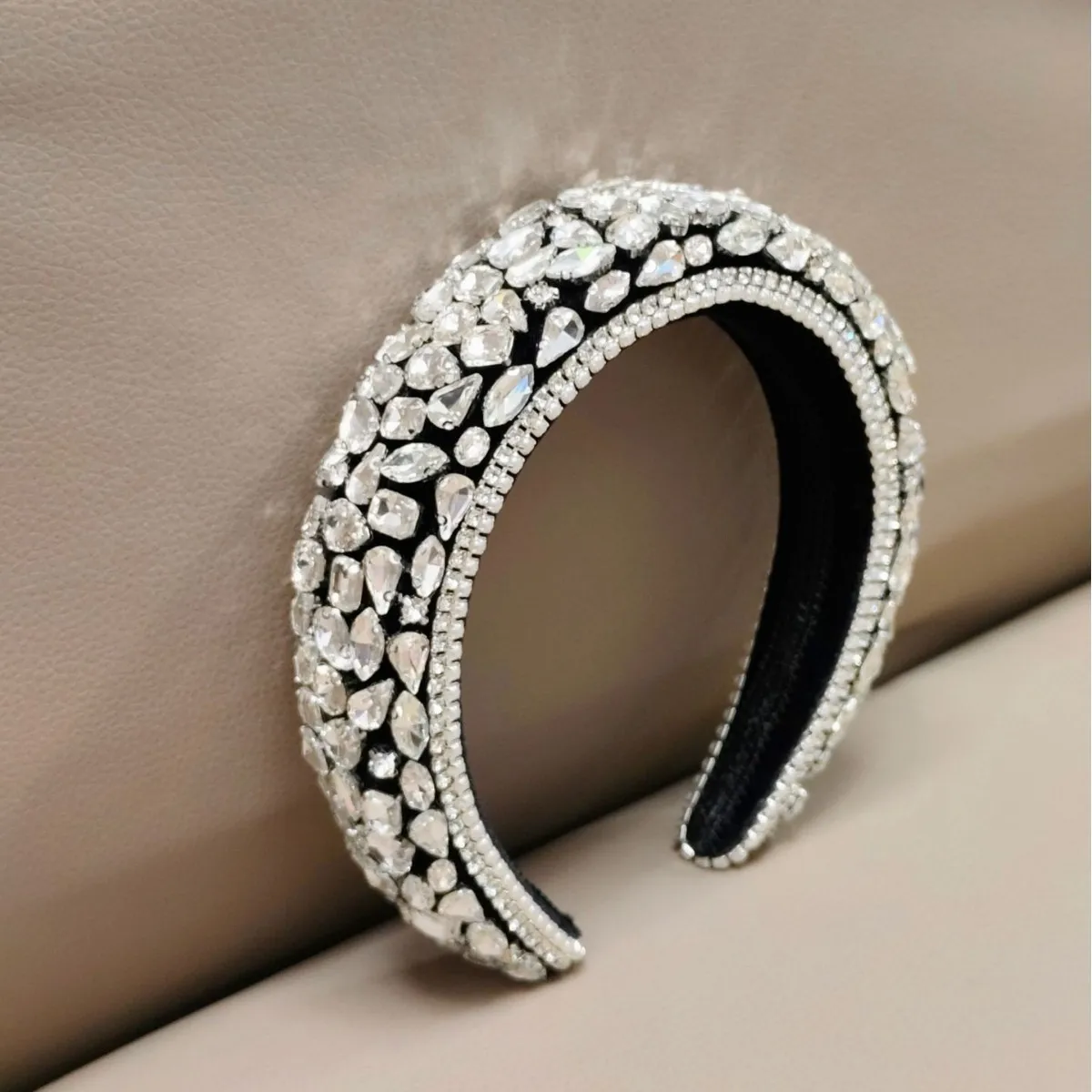 الأوروبية والأمريكية الفاخرة الرجعية الباروك كامل الماس عقال الشعر التبعي #4