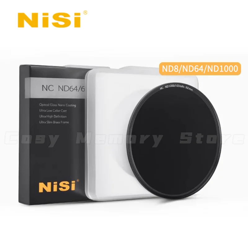 Nisi nc nd8 nd64 nd1000,67mm 72mm 77mm 82mm,中型灰色ミラーNDマイクロスラrカメラフィルター