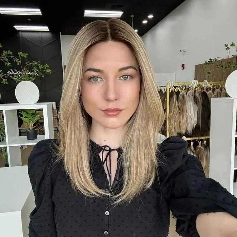 Wig Sintetis Pirang Muda Berkualitas Tinggi Model Lurus Alami Sebahu, Diskon, Serat Tahan Panas Aman untuk Penggunaan Sehari-hari dan Pesta