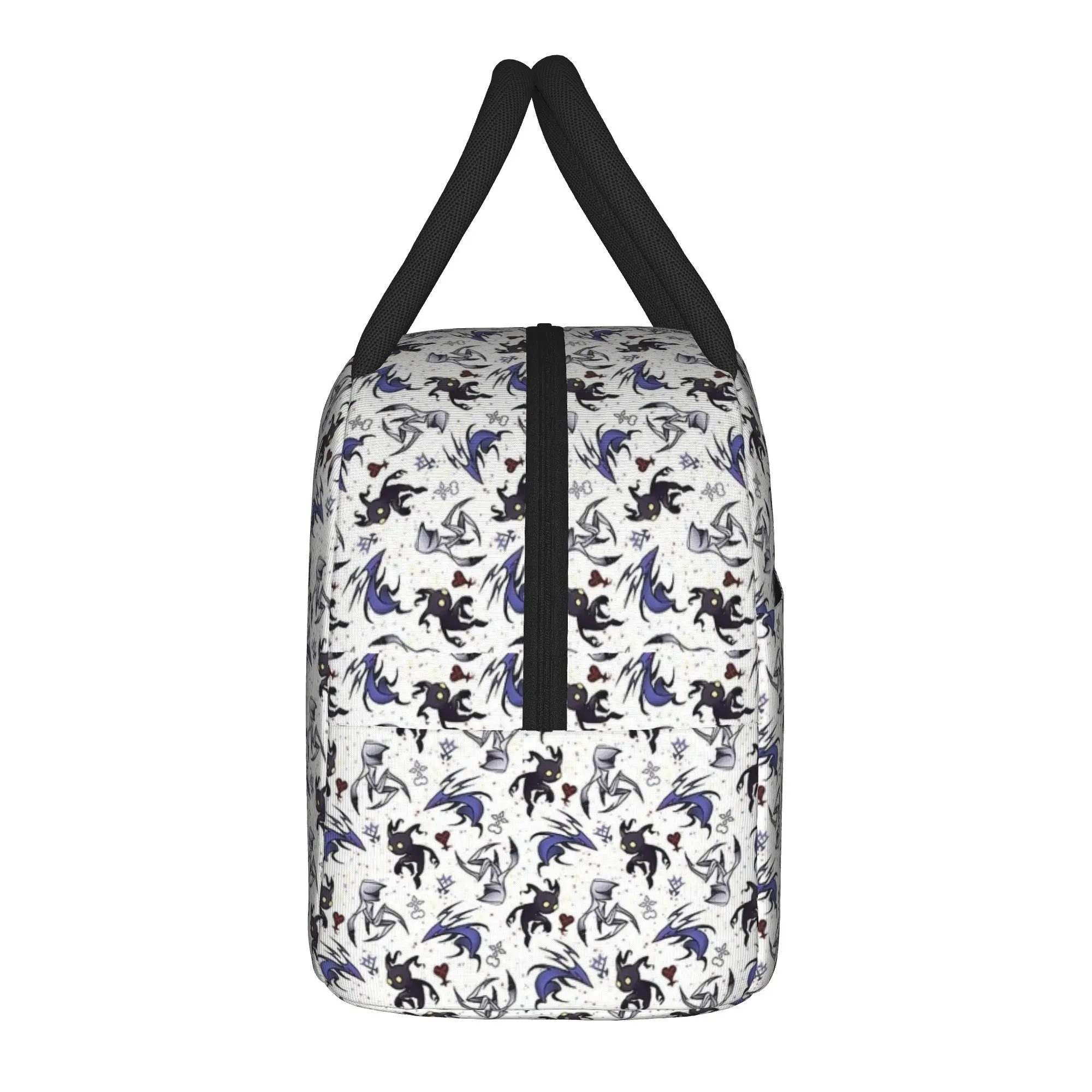 Hollow Knight Pattern Insulated Lunch Bags Cooler Bag Reusable,Lunch Container Game High Capacity Tote Lunch Box Bento Pouch