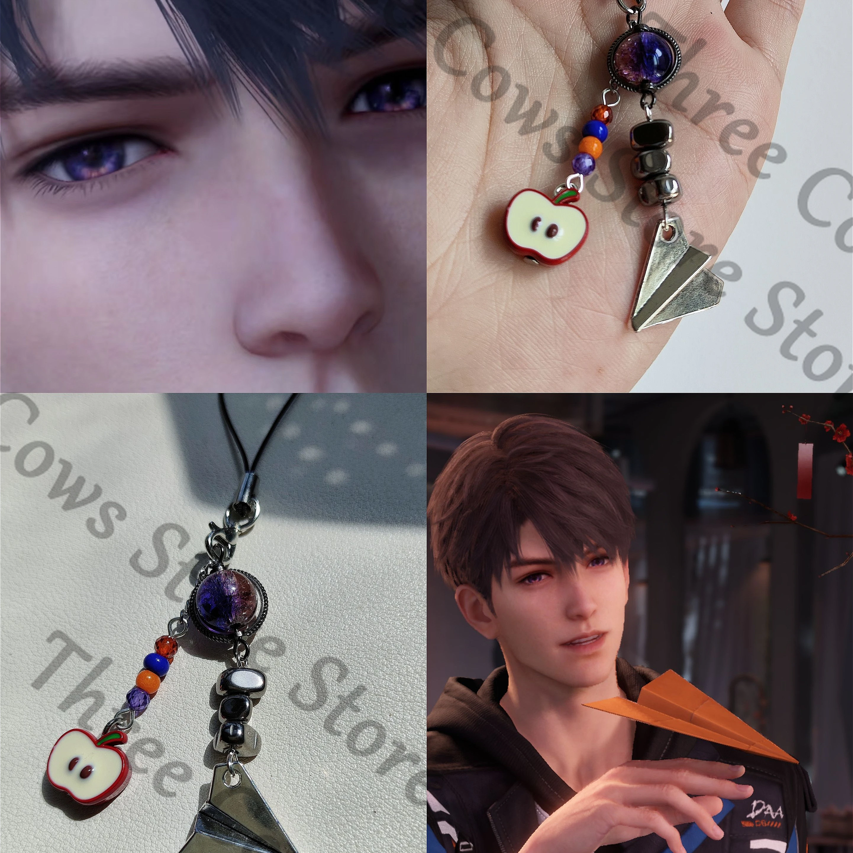 

Anime Love and Deepspace Caleb Cosplay Apple Phone Strap Sticky Note Keyring Earrings Rope Chain Prop Unisex Pendant Mascot Gift