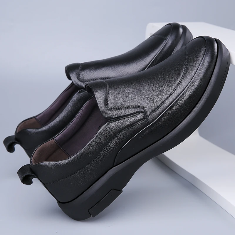 حار بيع سميكة سوليد أحذية أوروبا أمريكا مقاومة للاهتراء المتسكعون الرجال الأعمال أحذية الرجال جلد طبيعي أحذية غير رسمية #2