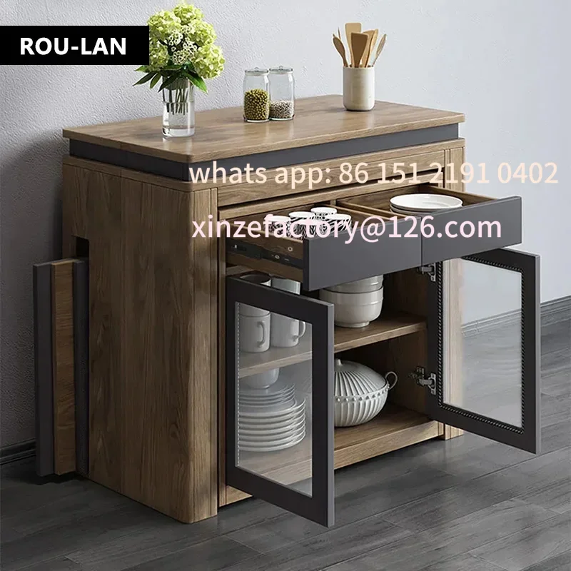 

Customizable Modern Extendable Table Rectangle Sideboard With Storage Kitchen Table Mesas
