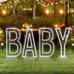 30in English ABC neon BABY large letter light sign (with base dimmable) for all kinds of party party store event decoration