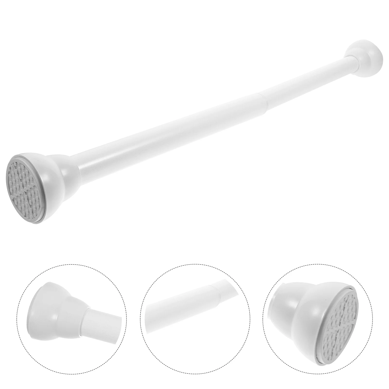 

Tension Curtain Rod Adjustable Shower Curtain Rod Telescoping Closet Clothes Drying Rail Plastic Tension Pole