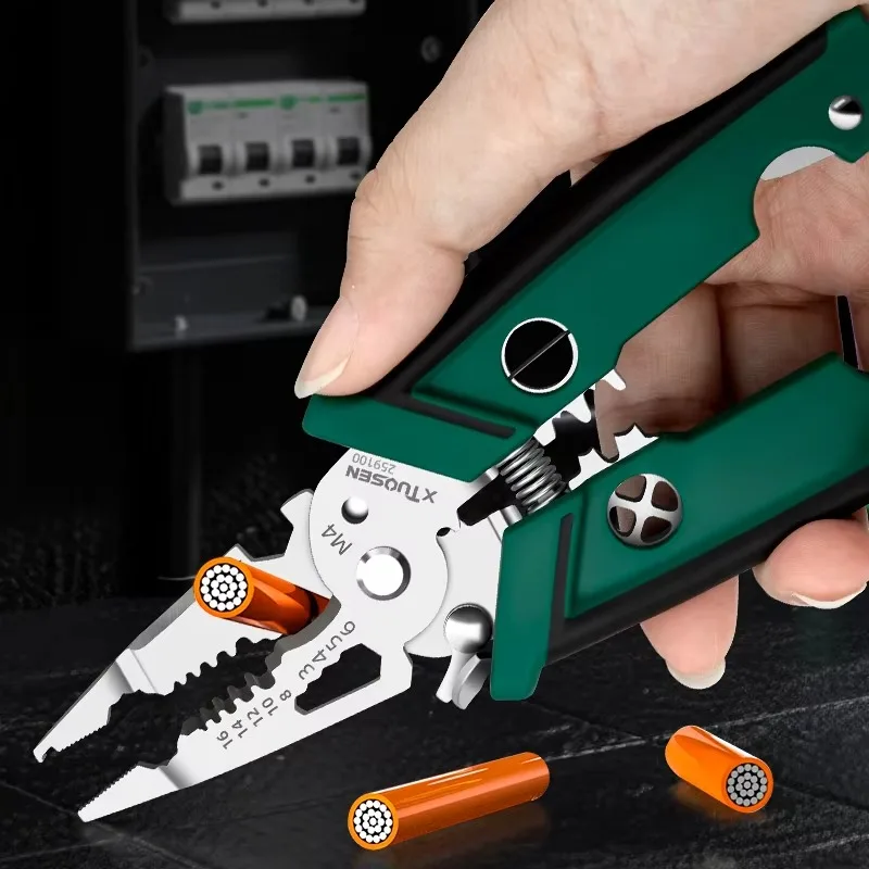 Electrician's Special Multi-Function Pliers Needle Nose Wire Stripper for Cable Stripping Crimping Metric