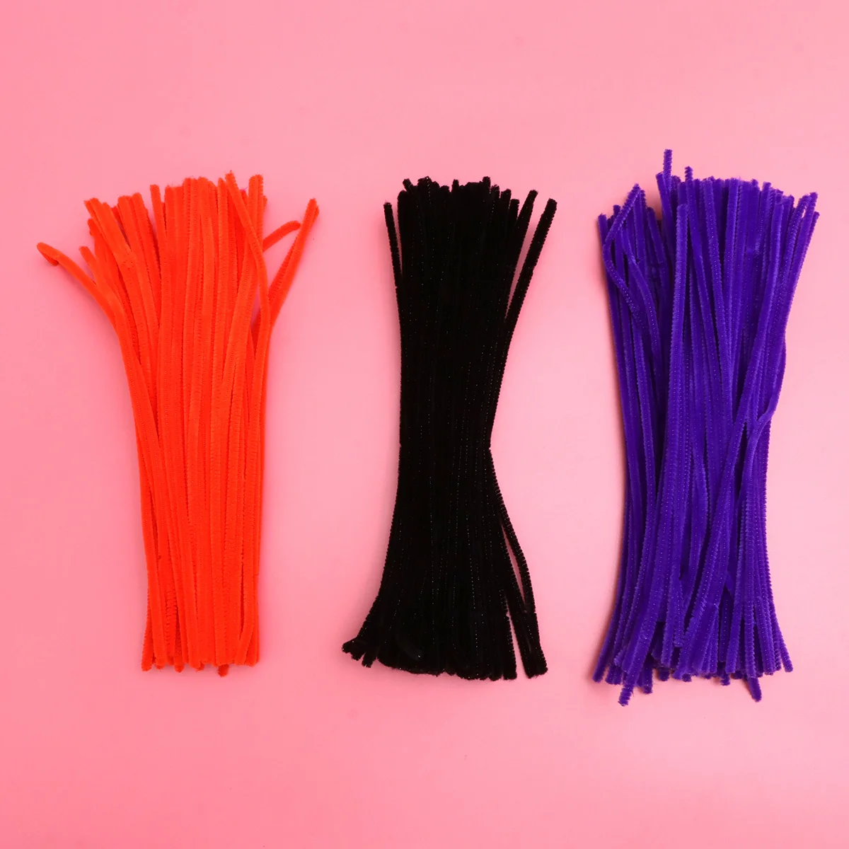 100Pcs Flexible Chenille Stems for Kids Art Crafts Modeling DIY Learning Tools Creative Expression Orange