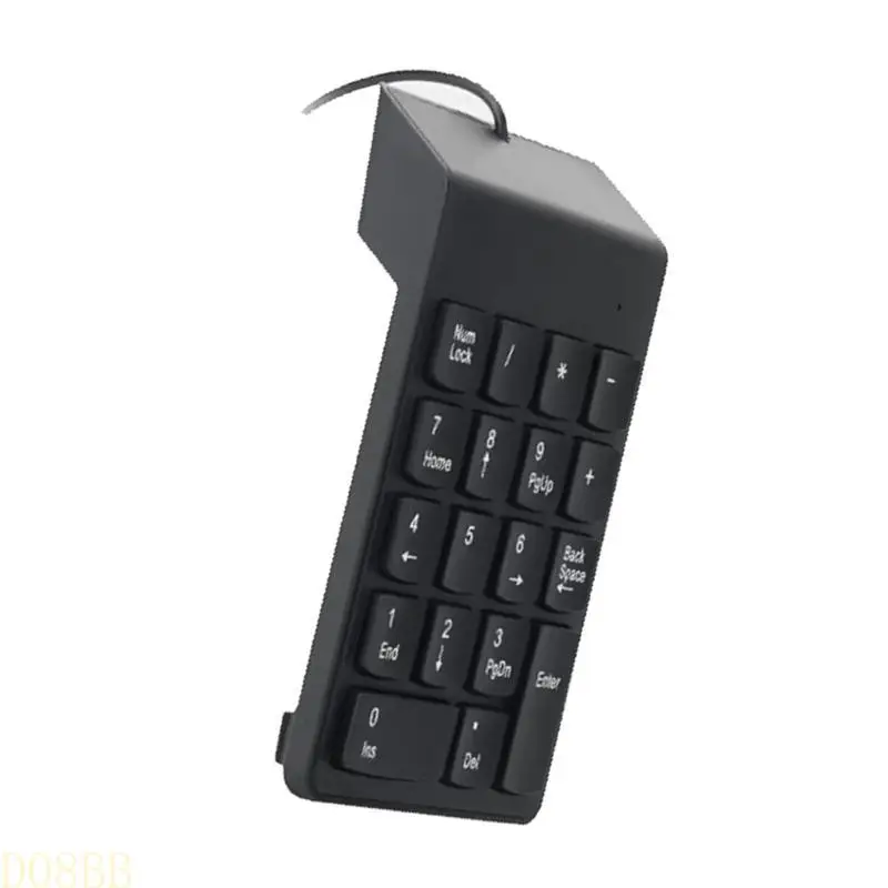 D08B USB Corded Keyboard Numeric Keypad For Fast Accurate Typing For Laptop PC Desktop Notebook for Programmers And Gamers