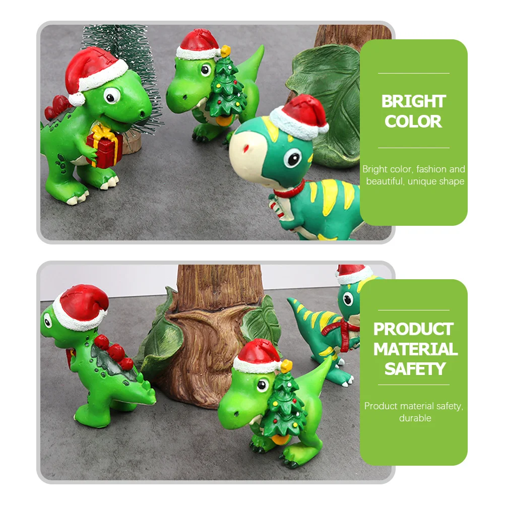 

3Pcs Dinosaur Christmas Decorations Xmas Hanging Ornaments for Tree Festival Party Indoor Outdoor Decorative Pendants