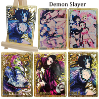 Demon Slayer DIY Kamado Nezuko Kochou Shinobu Kanroji Mitsuri Bright gold engraving openwork collectible card Christmas gift