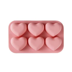 6 Cavity Soap Silicone Molds Heart Chocolate Mold Love Shape Forms Dessert Mousse Jelly Mold Confeitaria Cake Decoration Tools