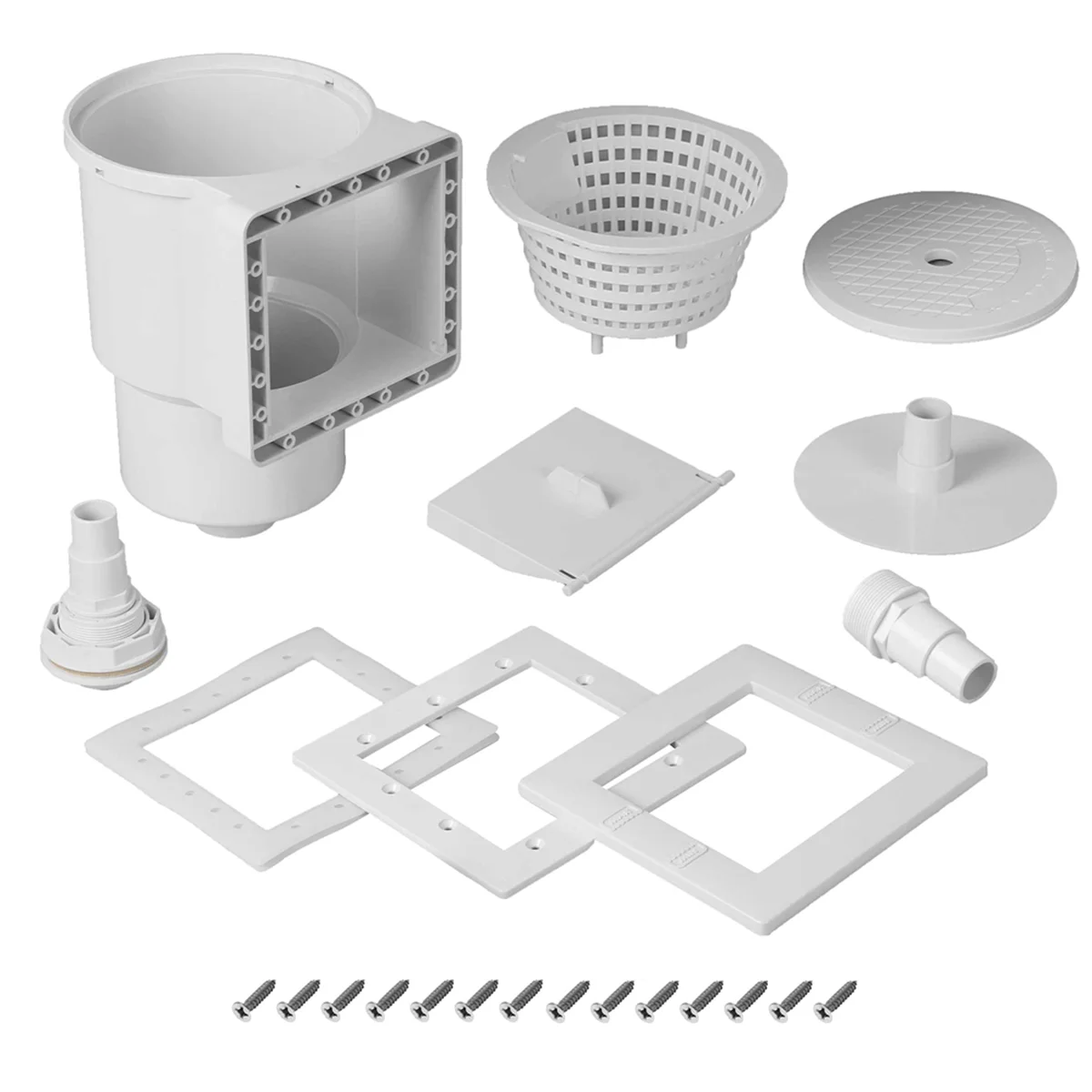 Universal Fit Above Ground Pool Skimmer-Pool Skimmer Parts Kit-Opening Width 6Inch Fits All Standard Pool Wall Cutouts