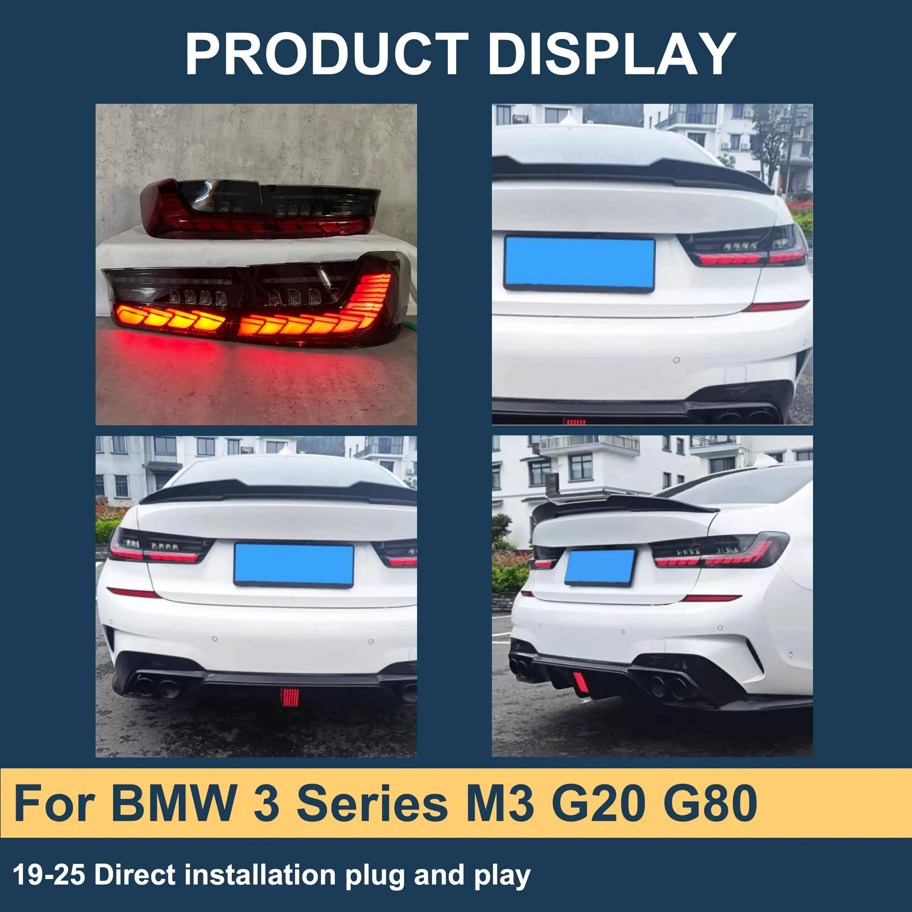 High Quality Car Led Tail Lights For Bmw 3 Series M3 G20 Gts Tail Light 2019 To 2025 Custom Taillights For Car Modified