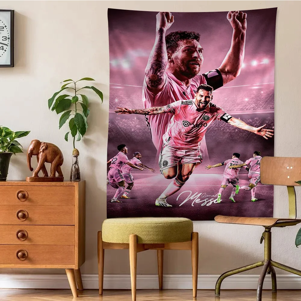 Football Star M-Messis Anime Tapestry Hippie Flower Wall Carpets Dorm Decor Wall Hanging Home Decor