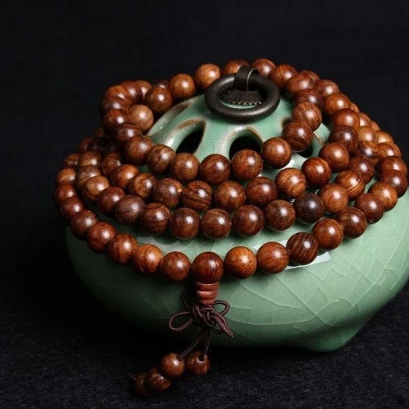 

rosewood wooden jewelry for couples, black bead bracelets, men's Buddhist prayer beads, collectible hand-carved b