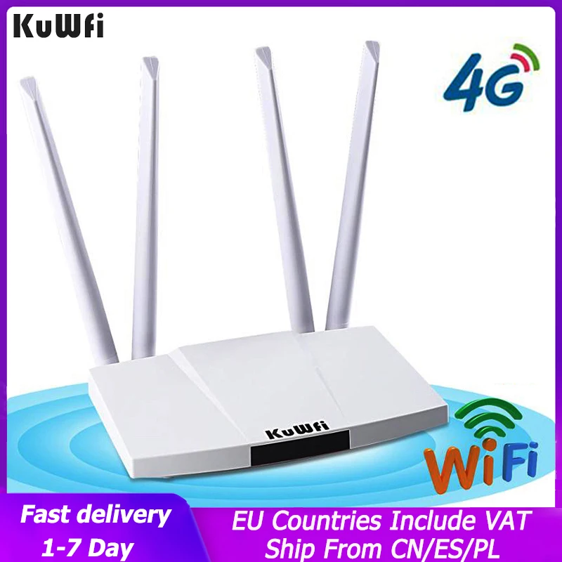 

KuWFi LC112 4G Router Wifi 150Mbps CPE SIM Card Hotspot Router Unlocked Wireless Modem Dongle With Antenna RJ45 Support 32 Users