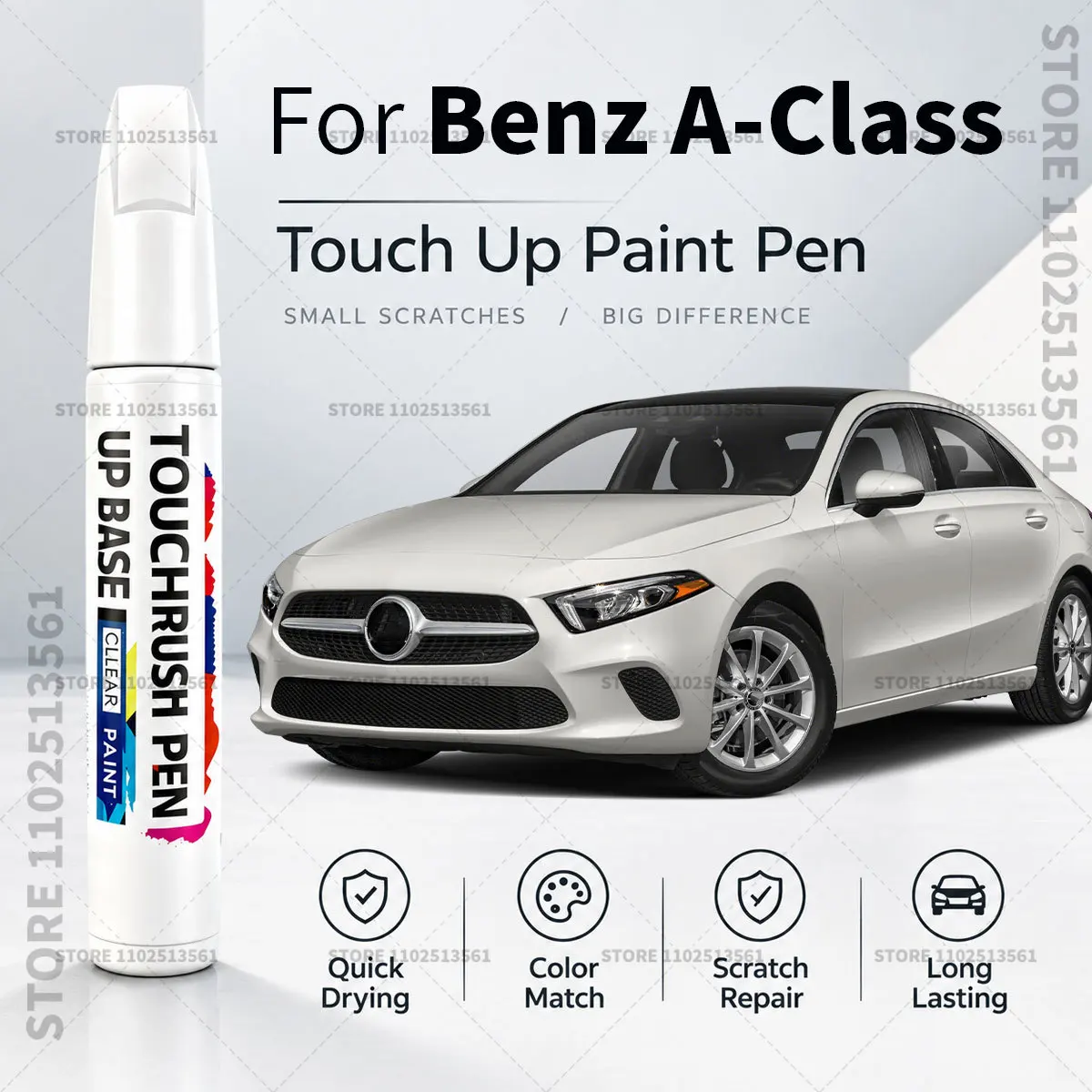 Car Scratch Repair Pen Touch Up Paint Marker Waterproof Quick Dry Auto Body Paint Repair Tool For Mercedes Benz A-Class Black