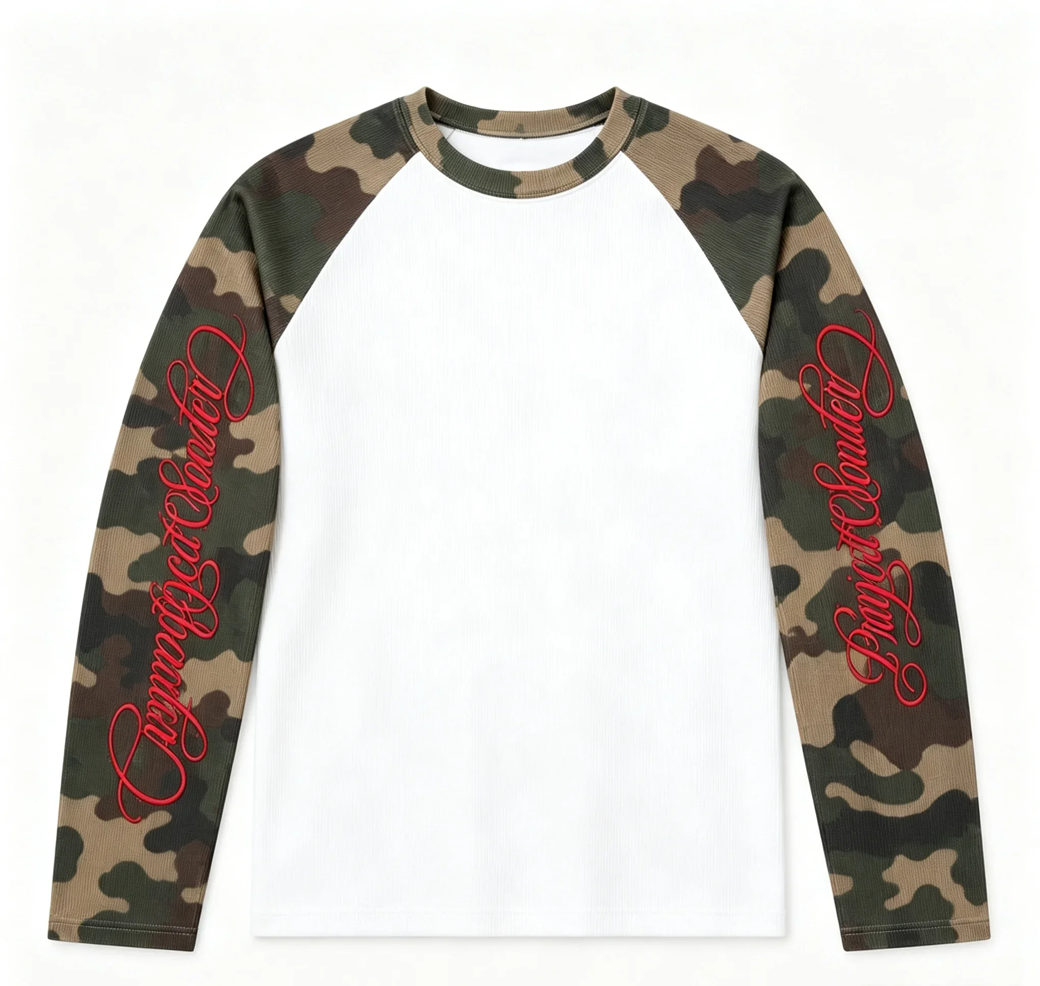 Retro American Round-neck Long-sleeved Tee3D Printed Camouflage CasualSports Shirt Family Matching Parent-child Base Layer Shirt