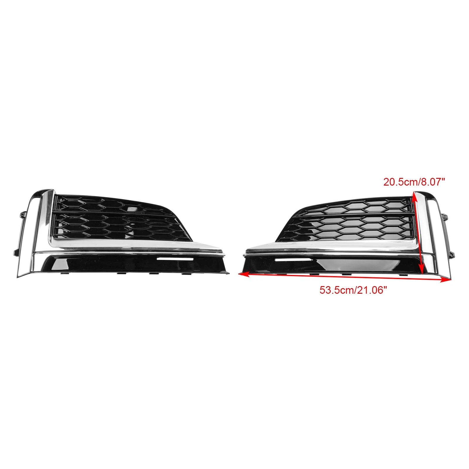 For Audi S5 A5 S-Line 2018-2019 2Pcs Front Bumper Fog Light Grille Cover Trim
