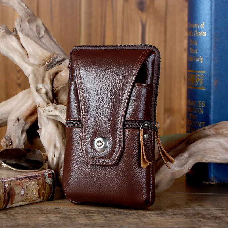 الرجال تخزين الهاتف المحمول الخصر شنقا المحفظة جلد البقر الأعمال للماء العمودي متعدد الوظائف تغيير المحفظة حزام الخصر حقيبة