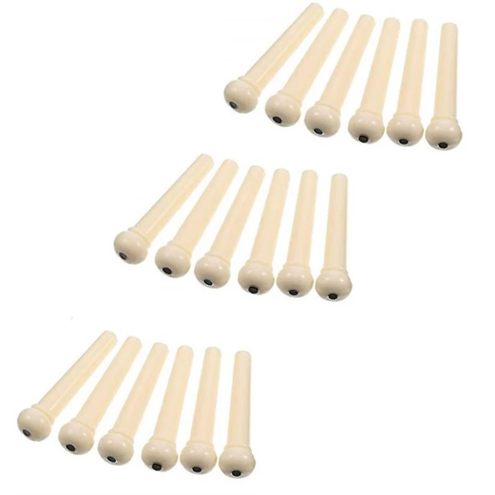 Achieve a Clear and Balanced Sound with 12 Plastic Bridge Pins, Suitable for Acoustic Classical, Folk, and Ukulele Guitars