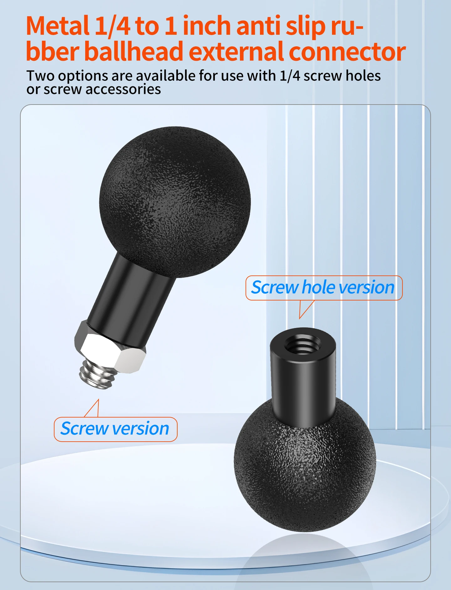 1-Zoll-Kugelkopf-Adapter 1/4 M6 Schraube Anti-Umkehrstift für Kamera Motorrad Fahrrad Telefonhalterung Stativ Selfie Stick Action Kamera – Detail 1