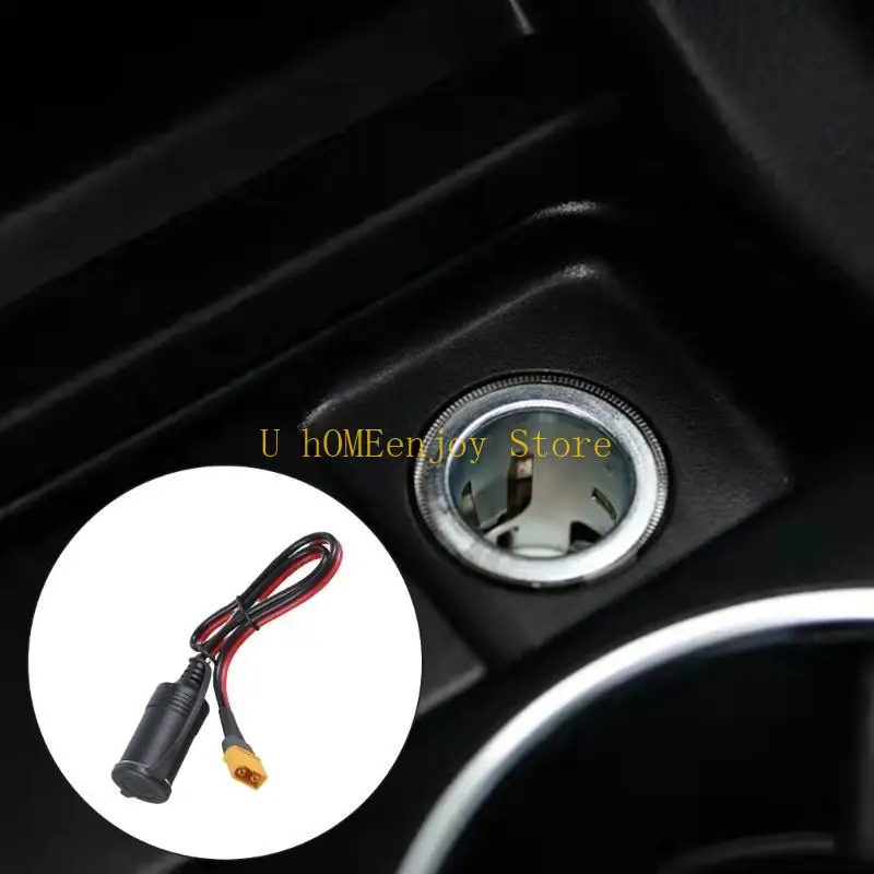B0KF 50/150cm XT60 Male Connector to Car Car Outlet Female Socket Adapter Cord