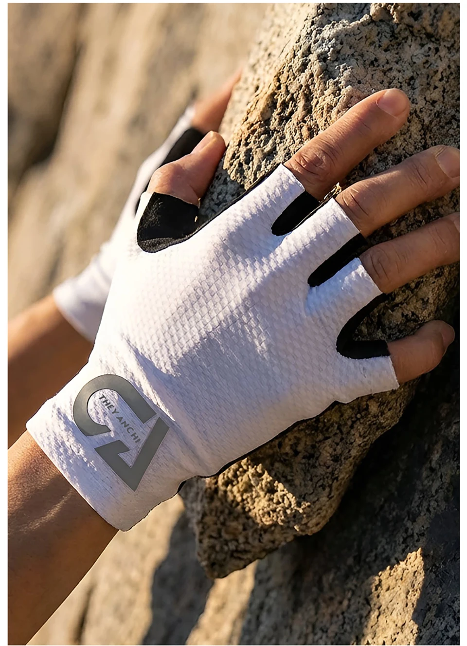 GTUBIKE Fahrradhandschuhe, stoßfeste Fahrradhandschuhe mit halben Fingern, atmungsaktive, stoßfeste kurze Fahrradhandschuhe, Sommerhandschuhe mit hoher Elastizität – Detail 16