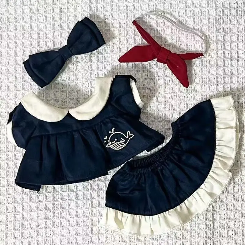 

20cm cotton doll sailor uniform school uniform skirt set cute doll toy summer outfit clothes