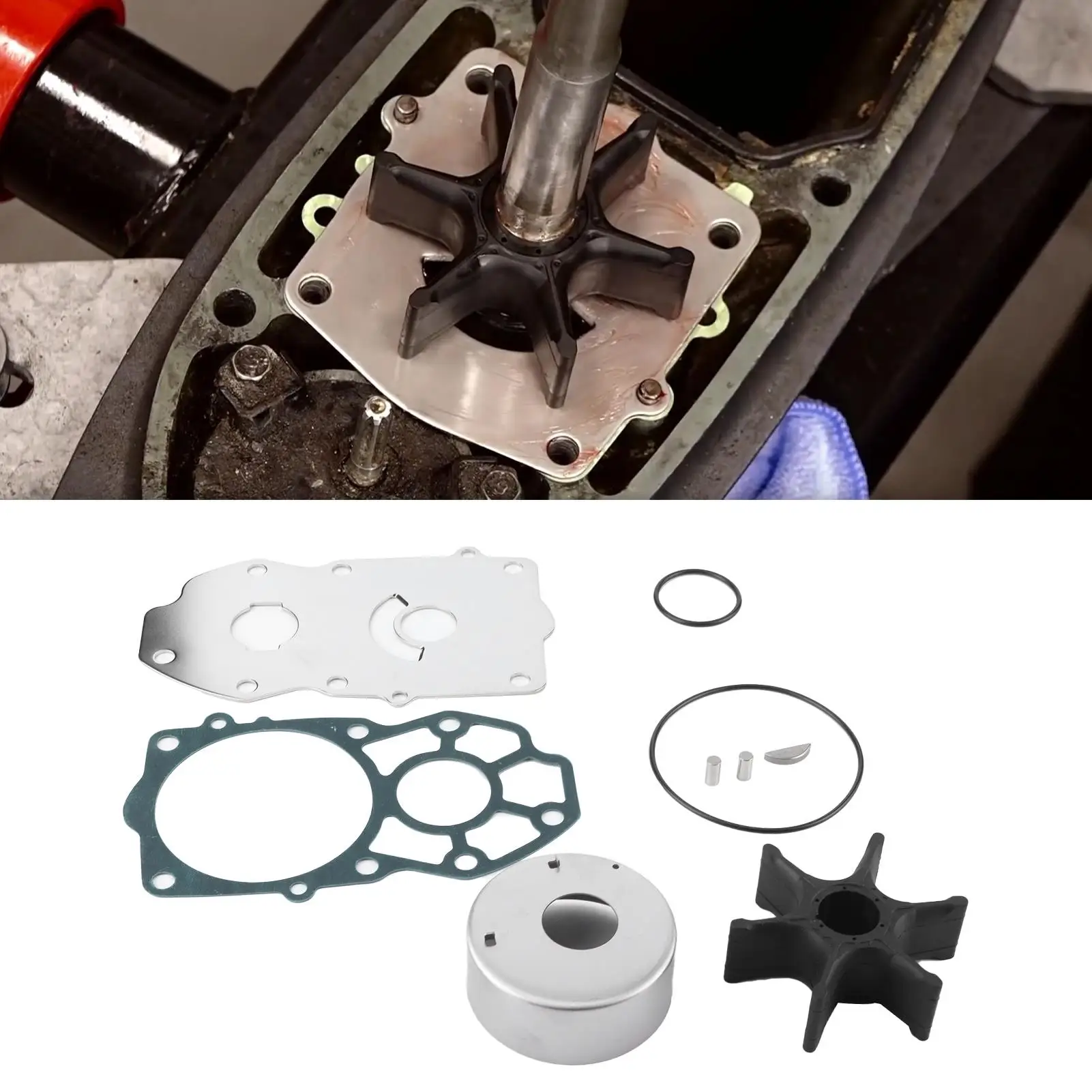 Water Pump Rebuild Water Pump Impeller Repair Kit 6CB-W0078-00 Fit for Yamaha 220/225/250 Outboard Motors Water Pump Repair Set