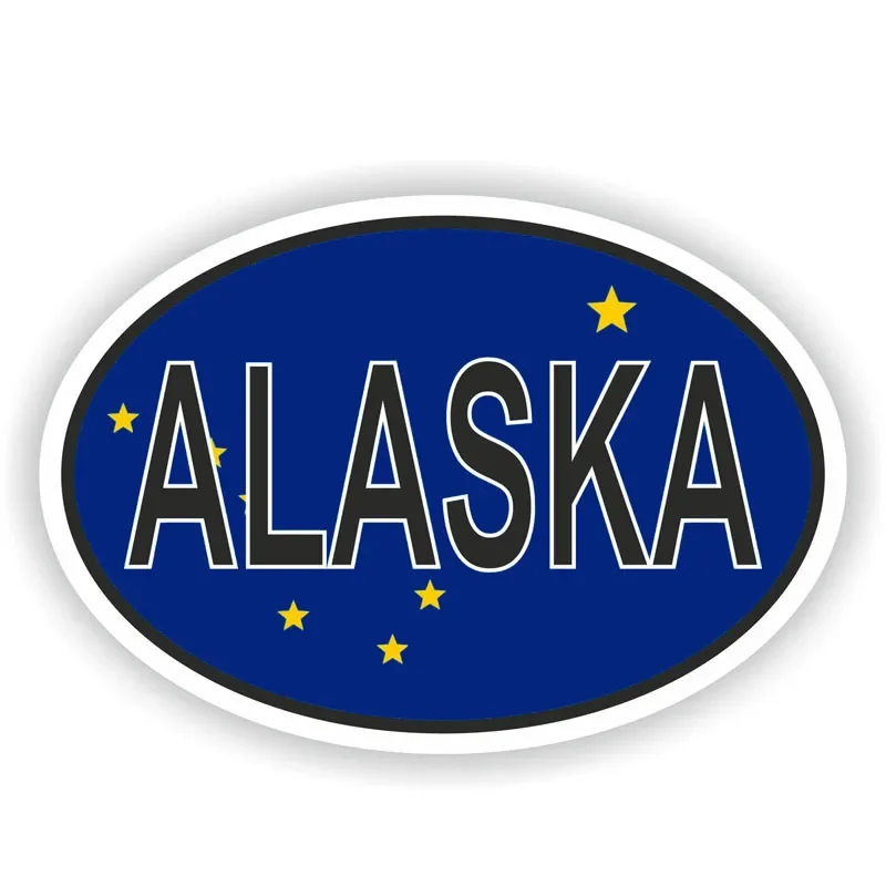 

ALASKA STATE Flag Oval Decal Window Car Sticker Accessories