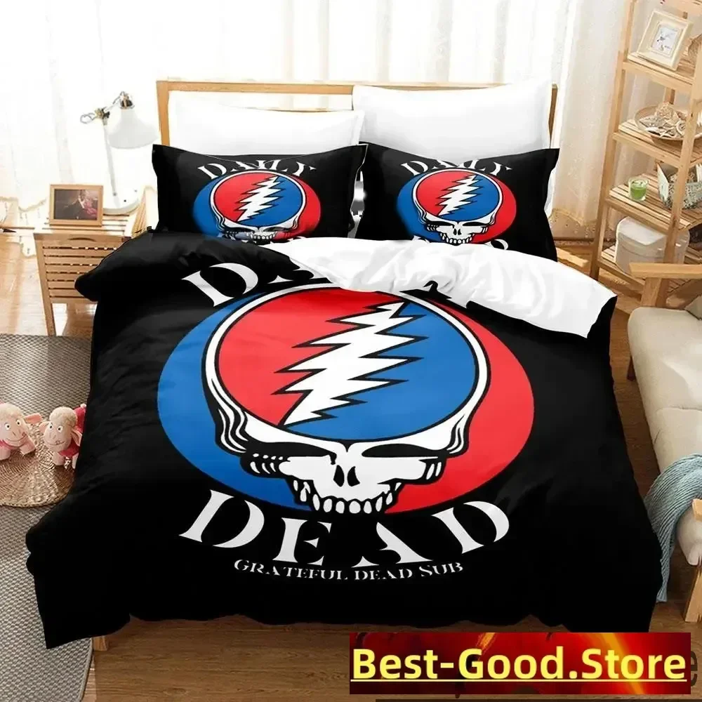 

3D Skull Grateful Dead Bedding Set Boys Girls Twin Queen King Size Duvet Cover Pillowcase Bed boys Adult Home Textileextile