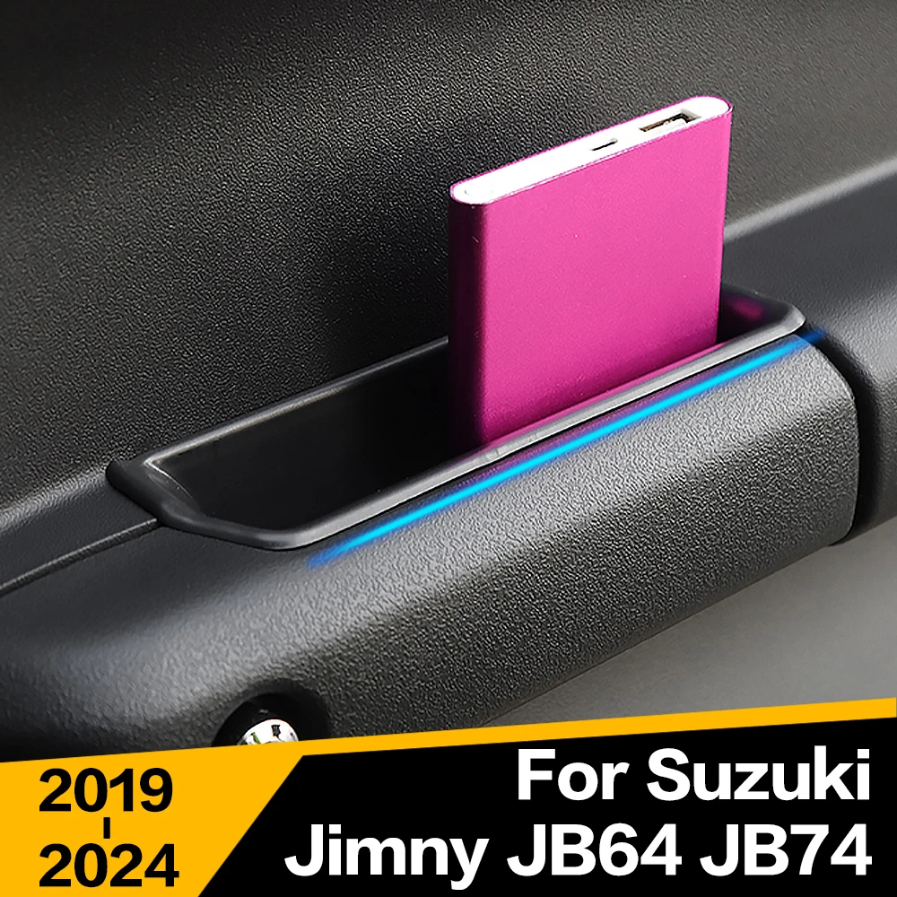 2Pcs Car Front Door Storage Box Bag Handle Interior Auto Accessories For Suzuki Jimny JB64 JB74 2019 - 2024 2020 2021 2022 2023